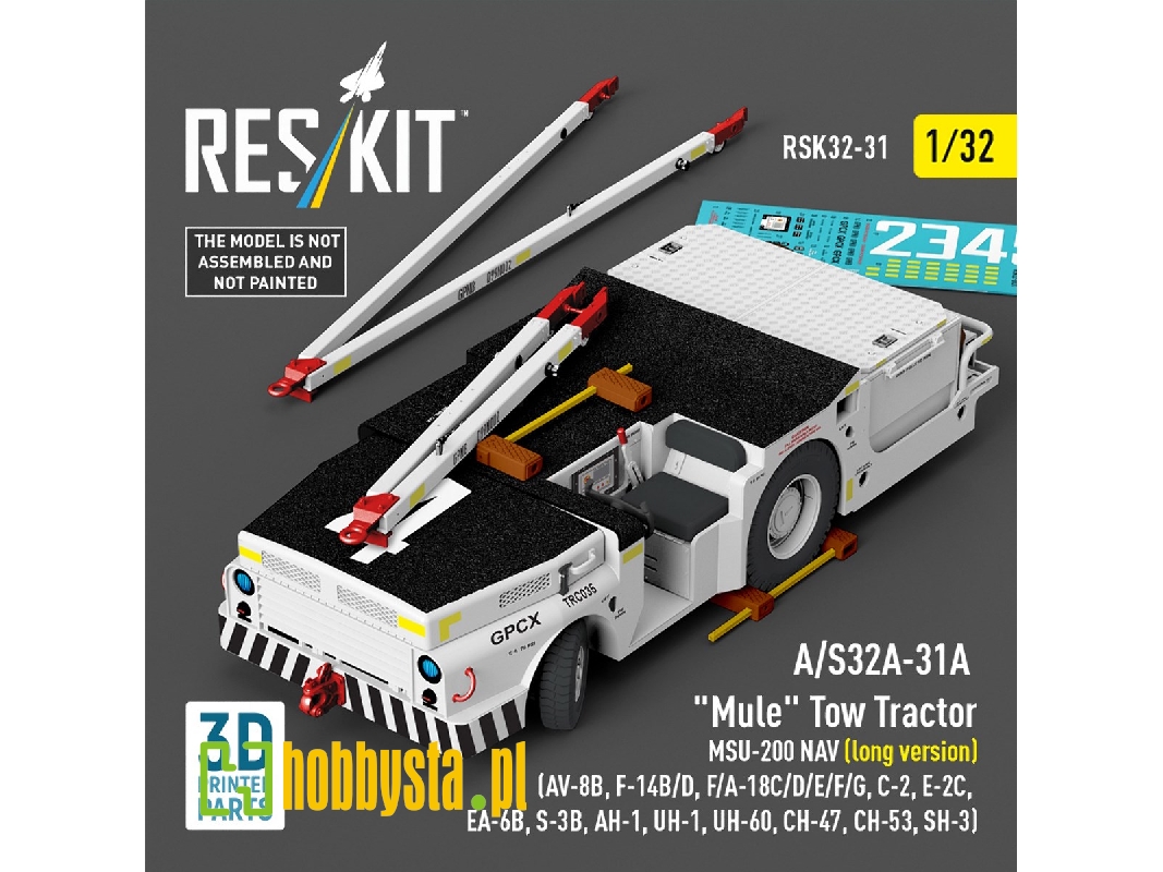 A/S32a-31a "mule" Tow Tractor Msu-200 Nav (Long Version) - 3d Printed Model Kit - zdjęcie 1 A/S32a-31a "mule" Tow Tractor Msu-200 Nav (Long Version) - 3d Printed Model Kit - zdjęcie 1