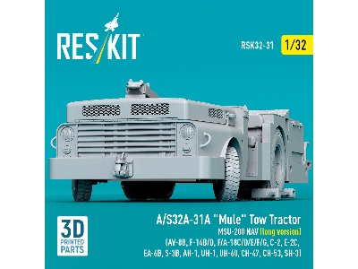 A/S32a-31a "mule" Tow Tractor Msu-200 Nav (Long Version)  - 3d Printed Model Kit - zdjęcie 3