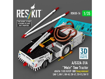 A/S32a-31a  "mule" Tow Tractor As47a-1 Gte (Gtcp-100) (Long Version)  - 3d Printed Model Kit - zdjęcie 1