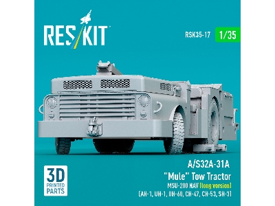 A/S32a-31a  "mule" Tow Tractor Msu-200 Nav (Long Version)  - 3d Printed Model Kit - zdjęcie 3