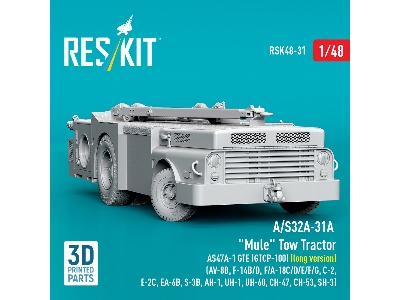 A/S32a-31a "mule" Tow Tractor As47a-1 Gte (Gtcp-100) (Long Version)  - 3d Printed Model Kit - zdjęcie 2