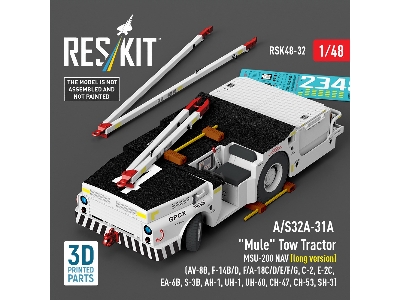 A/S32a-31a "mule" Tow Tractor Msu-200 Nav (Long Version) - 3d Printed Model Kit - zdjęcie 1