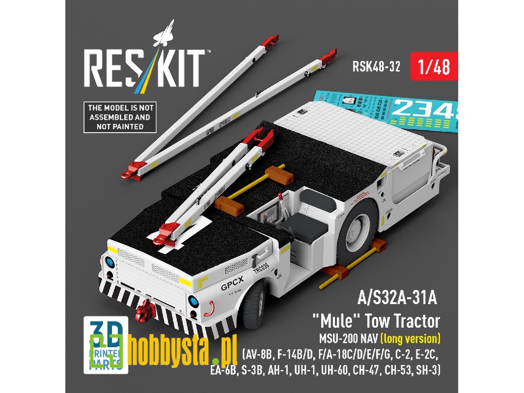 A/S32a-31a "mule" Tow Tractor Msu-200 Nav (Long Version) - 3d Printed Model Kit - zdjęcie 1 A/S32a-31a "mule" Tow Tractor Msu-200 Nav (Long Version) - 3d Printed Model Kit - zdjęcie 1