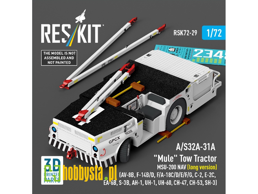 A/S32a-31a "mule" Tow Tractor Msu-200 Nav (Long Version) - 3d Printed Model Kit - zdjęcie 1 A/S32a-31a "mule" Tow Tractor Msu-200 Nav (Long Version) - 3d Printed Model Kit - zdjęcie 1