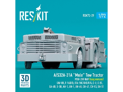A/S32a-31a "mule" Tow Tractor Msu-200 Nav (Long Version) - 3d Printed Model Kit - zdjęcie 3