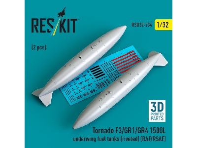 Panavia Tornado F.3 / Gr.1 / Gr.4 - 1500l Underwing Fuel Tanks - Riveted (Raf/Rsaf) (2 Pcs / 3d Printed) - zdjęcie 1
