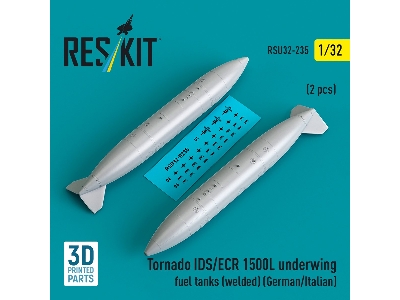 Panavia Tornado Ids / Ecr - 1500l Underwing Fuel Tanks - Welded (German Af / Italian Af) (2 Pcs / 3d Printed) - zdjęcie 1