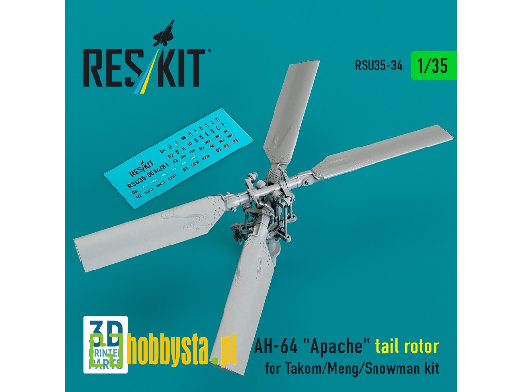 Ah-64 Apache - 3d-printed Tail Rotor (For Takom / Meng And Snowman Kits) - zdjęcie 1