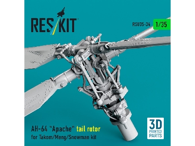 Ah-64 Apache - 3d-printed Tail Rotor (For Takom / Meng And Snowman Kits) - zdjęcie 2