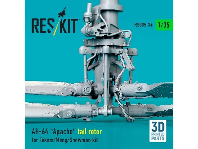 Ah-64 Apache - 3d-printed Tail Rotor (For Takom / Meng And Snowman Kits) - zdjęcie 3