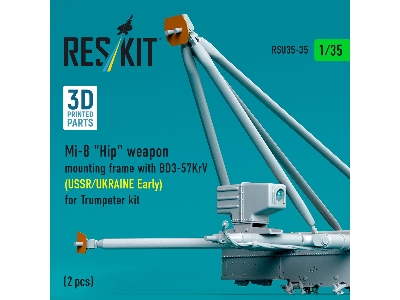 Mil Mi-8 "hip" - 3d-printed Weapon Mounting Frame With Bd3-57krv - Ussr / Ukraine Early (2 Pcs / For Trumpeter Kits) - zdjęcie 