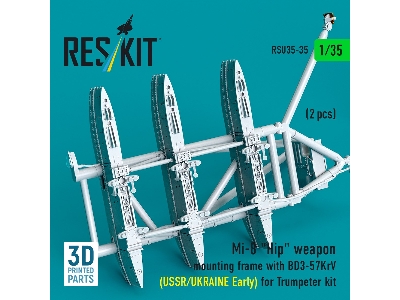 Mil Mi-8 "hip" - 3d-printed Weapon Mounting Frame With Bd3-57krv - Ussr / Ukraine Early (2 Pcs / For Trumpeter Kits) - zdjęcie 