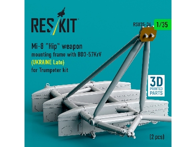 Mil Mi-8 "hip" - 3d-printed Weapon Mounting Frame With Bd3-57krv - Ukraine Late (2 Pcs / For Trumpeter Kits) - zdjęcie 2