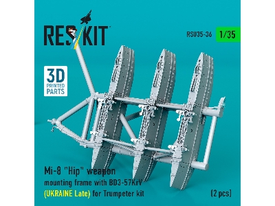 Mil Mi-8 "hip" - 3d-printed Weapon Mounting Frame With Bd3-57krv - Ukraine Late (2 Pcs / For Trumpeter Kits) - zdjęcie 3