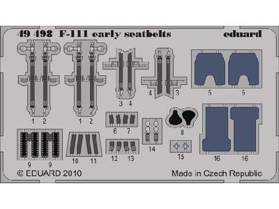  F-111 early seatbelts 1/48 - Hobby Boss - blaszki - zdjęcie 1