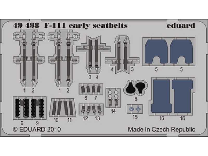  F-111 early seatbelts 1/48 - Hobby Boss - blaszki - zdjęcie 1