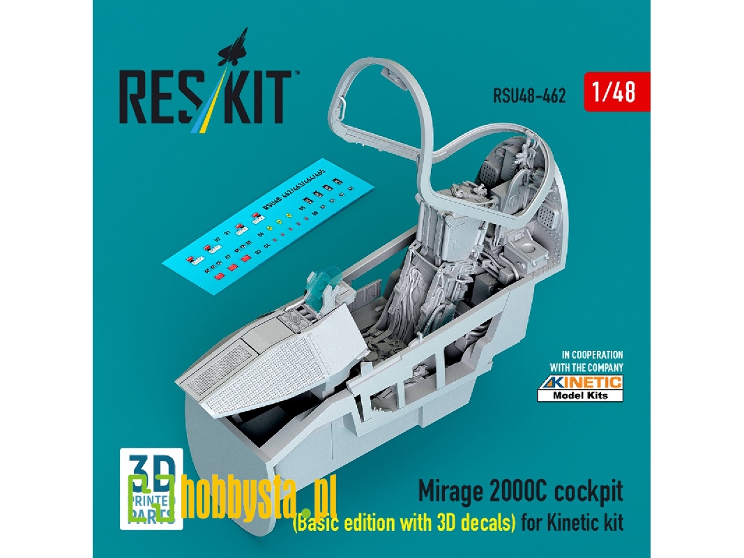 Dassault Mirage 2000 C - 3d-printed Cockpit Basic Edition With 3d Decals (For Kinetic Kits) - zdjęcie 1