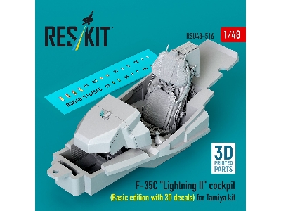 Lockheed Martin F-35 C Lightning Ii - 3d-printed Cockpit Basic Edition With 3d Decals (For Tamiya Kits) - zdjęcie 1