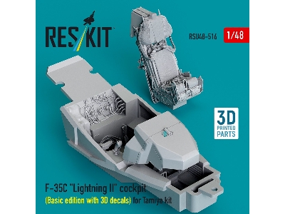 Lockheed Martin F-35 C Lightning Ii - 3d-printed Cockpit Basic Edition With 3d Decals (For Tamiya Kits) - zdjęcie 2