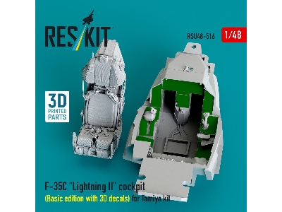 Lockheed Martin F-35 C Lightning Ii - 3d-printed Cockpit Basic Edition With 3d Decals (For Tamiya Kits) - zdjęcie 3