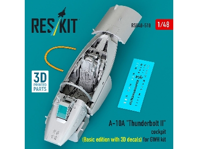 Fairchild A-10 A Thunderbolt Ii - 3d-printed Cockpit Basic Edition With 3d Decals (For Gwh Kits) - zdjęcie 1