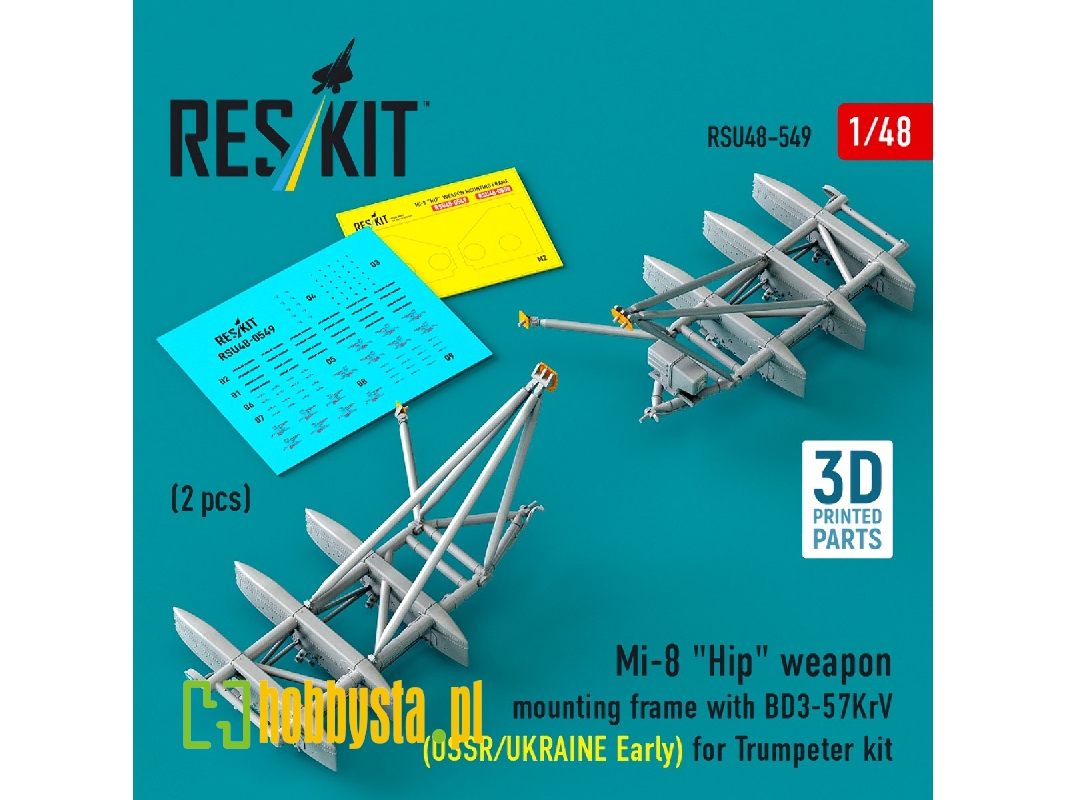 Mil Mi-8 "hip" - 3d-printed Weapon Mounting Frame With Bd3-57krv - Ussr / Ukraine Early (2 Pcs / For Trumpeter Kits) - zdjęcie Mil Mi-8 "hip" - 3d-printed Weapon Mounting Frame With Bd3-57krv - Ussr / Ukraine Early (2 Pcs / For Trumpeter Kits) - zdjęcie