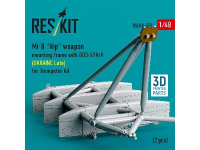 Mil Mi-8 "hip" - 3d-printed Weapon Mounting Frame With Bd3-57krv - Ukraine Late (2 Pcs / For Trumpeter Kits) - zdjęcie 2