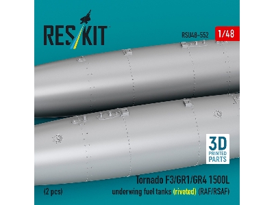 Panavia Tornado F.3 / Gr.1 / Gr.4 - 1500l Underwing Fuel Tanks - Riveted (Raf/Rsaf) (2 Pcs / 3d Printed) - zdjęcie 2