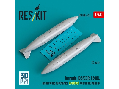 Panavia Tornado Ids / Ecr - 1500l Underwing Fuel Tanks - Welded (German Af / Italian Af) (2 Pcs / 3d Printed) - zdjęcie 1