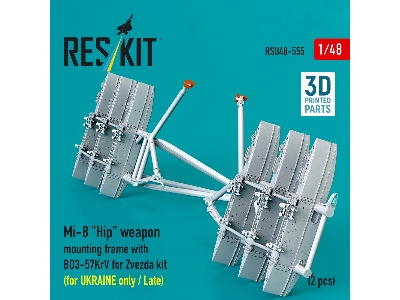 Mil Mi-8 "hip" - 3d-printed Weapon Mounting Frame With Bd3-57krv - Ukraine Late (2 Pcs / For Zvezda Kits) - zdjęcie 3