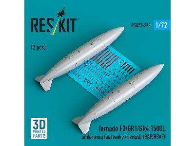 Panavia Tornado F.3 / Gr.1 / Gr.4 - 1500l Underwing Fuel Tanks - Riveted (Raf/Rsaf) (2 Pcs / 3d Printed) - zdjęcie 1