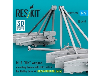 Mil Mi-8 "hip" - 3d-printed Weapon Mounting Frame With Bd3-57krv - Ussr / Ukraine Early (2 Pcs / For Trumpeter Kits) - zdjęcie 