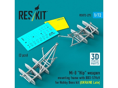 Mil Mi-8 "hip" - 3d-printed Weapon Mounting Frame With Bd3-57krv - Ukraine Late (2 Pcs / For Trumpeter Kits) - zdjęcie 1