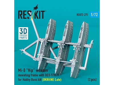 Mil Mi-8 "hip" - 3d-printed Weapon Mounting Frame With Bd3-57krv - Ukraine Late (2 Pcs / For Trumpeter Kits) - zdjęcie 2