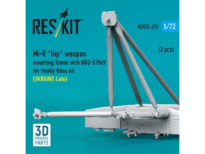Mil Mi-8 "hip" - 3d-printed Weapon Mounting Frame With Bd3-57krv - Ukraine Late (2 Pcs / For Trumpeter Kits) - zdjęcie 3