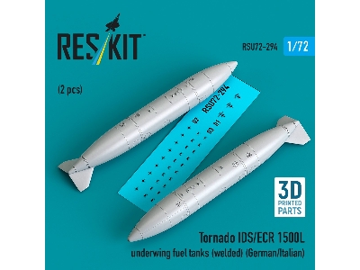 Panavia Tornado Ids / Ecr - 1500l Underwing Fuel Tanks - Welded (German Af / Italian Af) (2 Pcs / 3d Printed) - zdjęcie 1