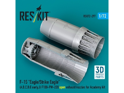 F&#8209;15 A, B, C, D, E Early, J Eagle / Strike Eagle - 3d-printed F100-pw-220 Open Exhaust Nozzles (For Academy Kits) - zdjęc
