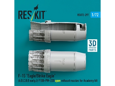 F&#8209;15 A, B, C, D, E Early, J Eagle / Strike Eagle - 3d-printed F100-pw-220 Open Exhaust Nozzles (For Academy Kits) - zdjęc