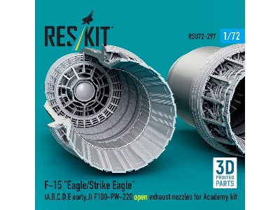 F&#8209;15 A, B, C, D, E Early, J Eagle / Strike Eagle - 3d-printed F100-pw-220 Open Exhaust Nozzles (For Academy Kits) - zdjęc
