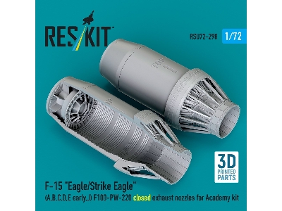 F&#8209;15 A, B, C, D, E Early, J Eagle / Strike Eagle - 3d-printed F100-pw-220 Closed Exhaust Nozzles (For Academy Kits) - zdjÄ