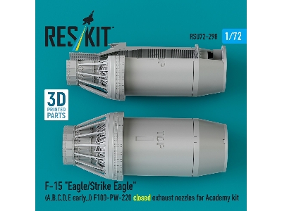 F&#8209;15 A, B, C, D, E Early, J Eagle / Strike Eagle - 3d-printed F100-pw-220 Closed Exhaust Nozzles (For Academy Kits) - zdjÄ