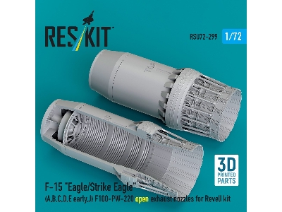 F&#8209;15 A, B, C, D, E Early, J Eagle / Strike Eagle - 3d-printed F100-pw-220 Open Exhaust Nozzles (For Revell Kits) - zdjęci