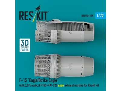 F&#8209;15 A, B, C, D, E Early, J Eagle / Strike Eagle - 3d-printed F100-pw-220 Open Exhaust Nozzles (For Revell Kits) - zdjęci