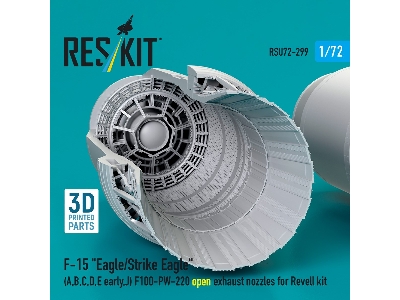 F&#8209;15 A, B, C, D, E Early, J Eagle / Strike Eagle - 3d-printed F100-pw-220 Open Exhaust Nozzles (For Revell Kits) - zdjęci
