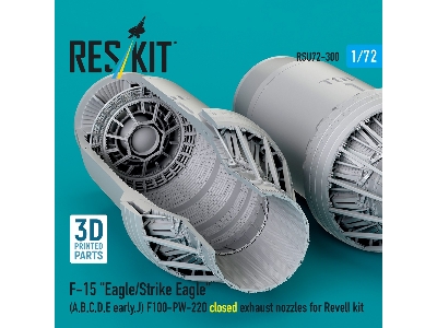 F&#8209;15 A, B, C, D, E Early, J Eagle / Strike Eagle - 3d-printed F100-pw-220 Closed Exhaust Nozzles (For Revell Kits) - zdję