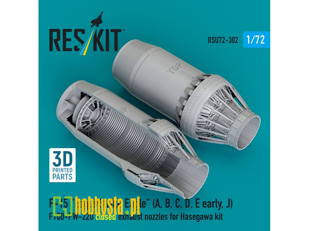 F&#8209;15 A, B, C, D, E Early, J Eagle / Strike Eagle - 3d-printed F100-pw-220 Closed Exhaust Nozzles (For Hasegawa Kits) - zdj