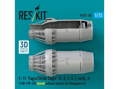 F&#8209;15 A, B, C, D, E Early, J Eagle / Strike Eagle - 3d-printed F100-pw-220 Closed Exhaust Nozzles (For Hasegawa Kits) - zdj