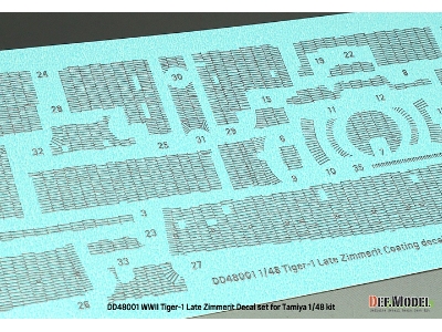 Tiger I Mid/Late - Zimmerit Decal Set With Pe Grill (For Tamiya Kits) - zdjęcie 3