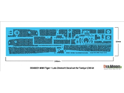 Tiger I Mid/Late - Zimmerit Decal Set With Pe Grill (For Tamiya Kits) - zdjęcie 5