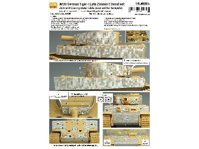 Tiger I Mid/Late - Zimmerit Decal Set With Pe Grill (For Tamiya Kits) - zdjęcie 6